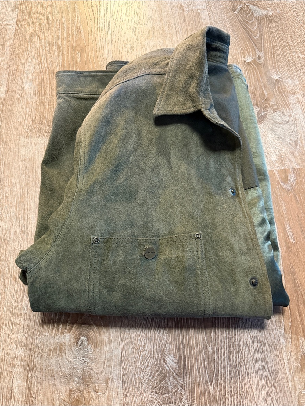 Vintage Alexander Julian Colours Leather Field Jacket Men’s XL Dark Olive Green